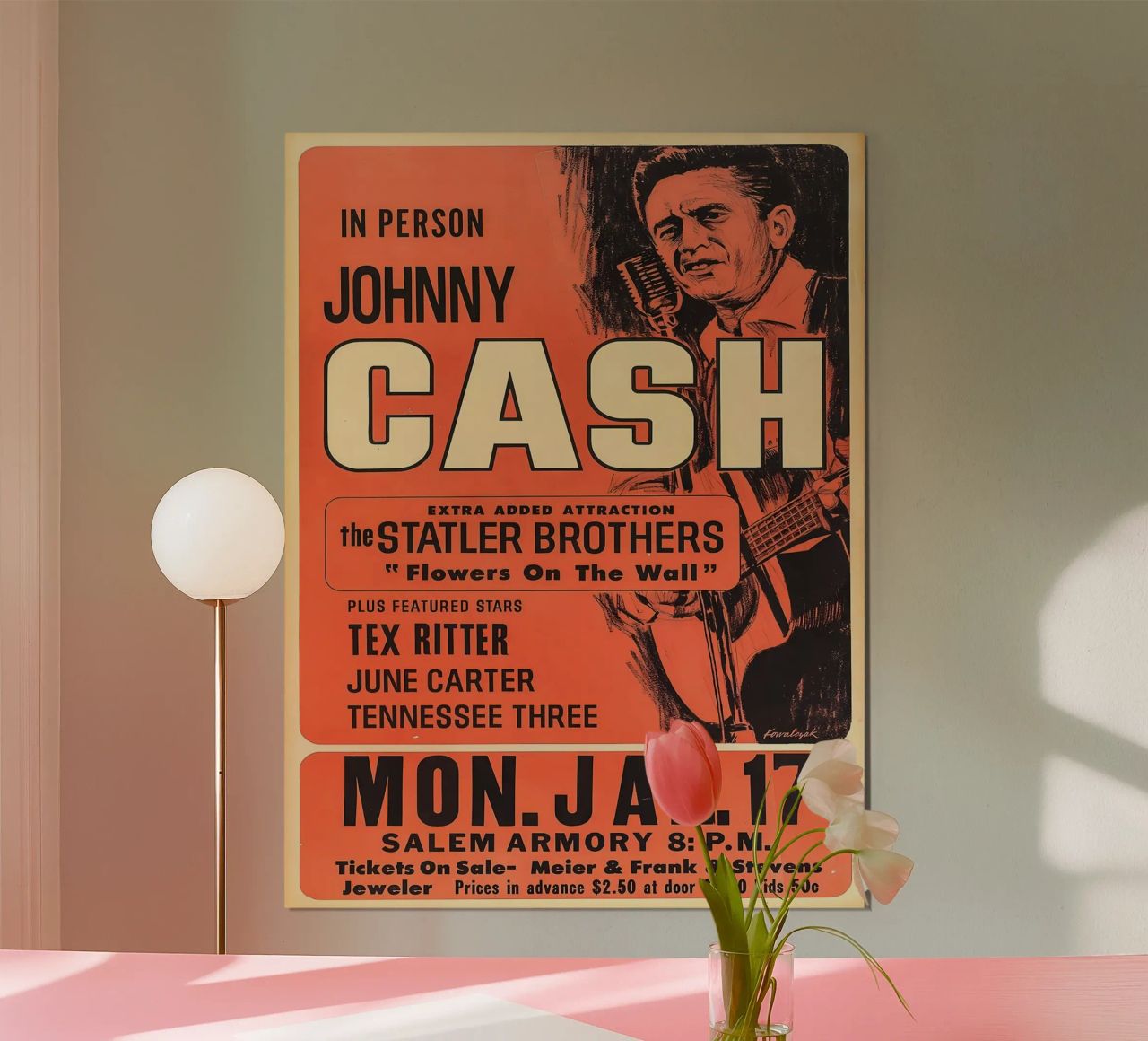 Vintage Johnny Cash And The Tennessee Three Concert poster de SoundStudio