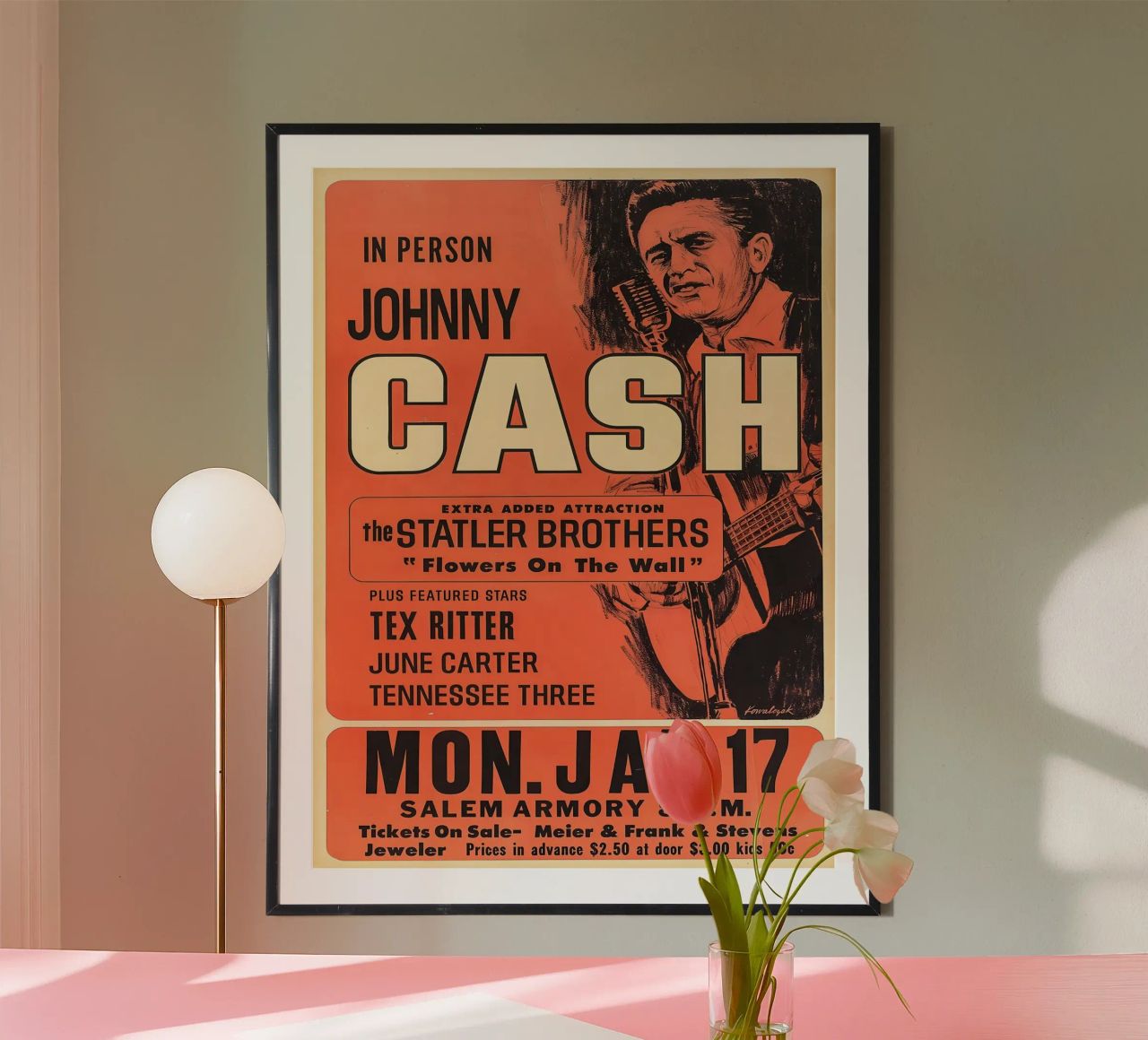 Vintage Johnny Cash And The Tennessee Three Concert poster de SoundStudio
