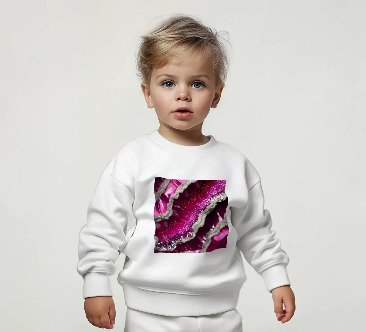 Texture agata magenta glam felpa neonato da Gemstone Textures