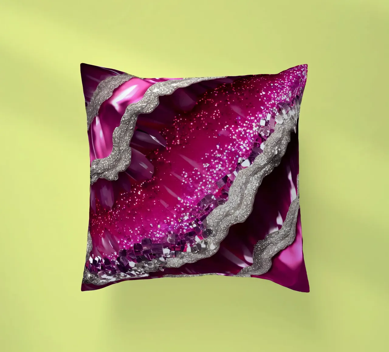 Texture agata magenta glam cuscino da Gemstone Textures