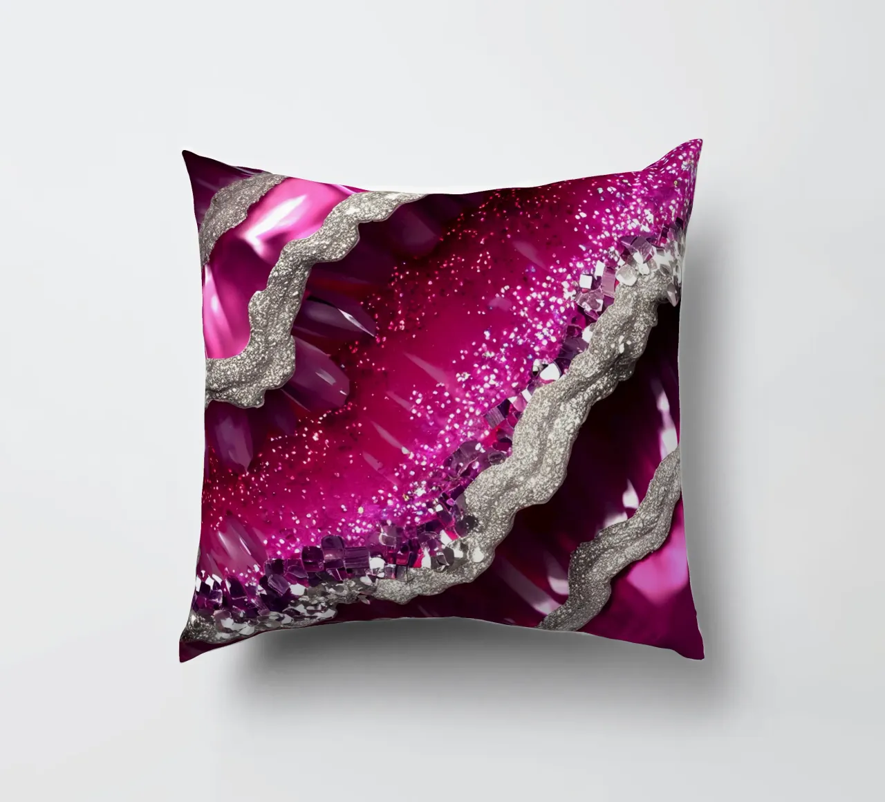 Texture agata magenta glam cuscino da Gemstone Textures
