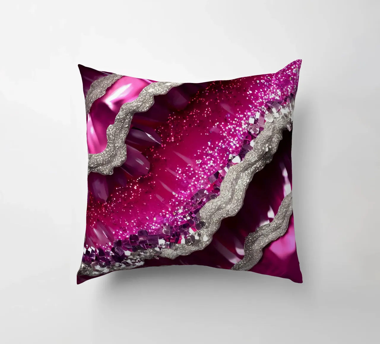 Texture agata magenta glam cuscino da Gemstone Textures