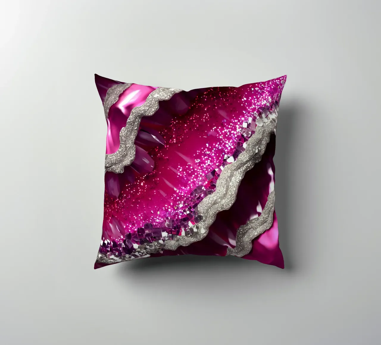 Texture agata magenta glam cuscino da Gemstone Textures