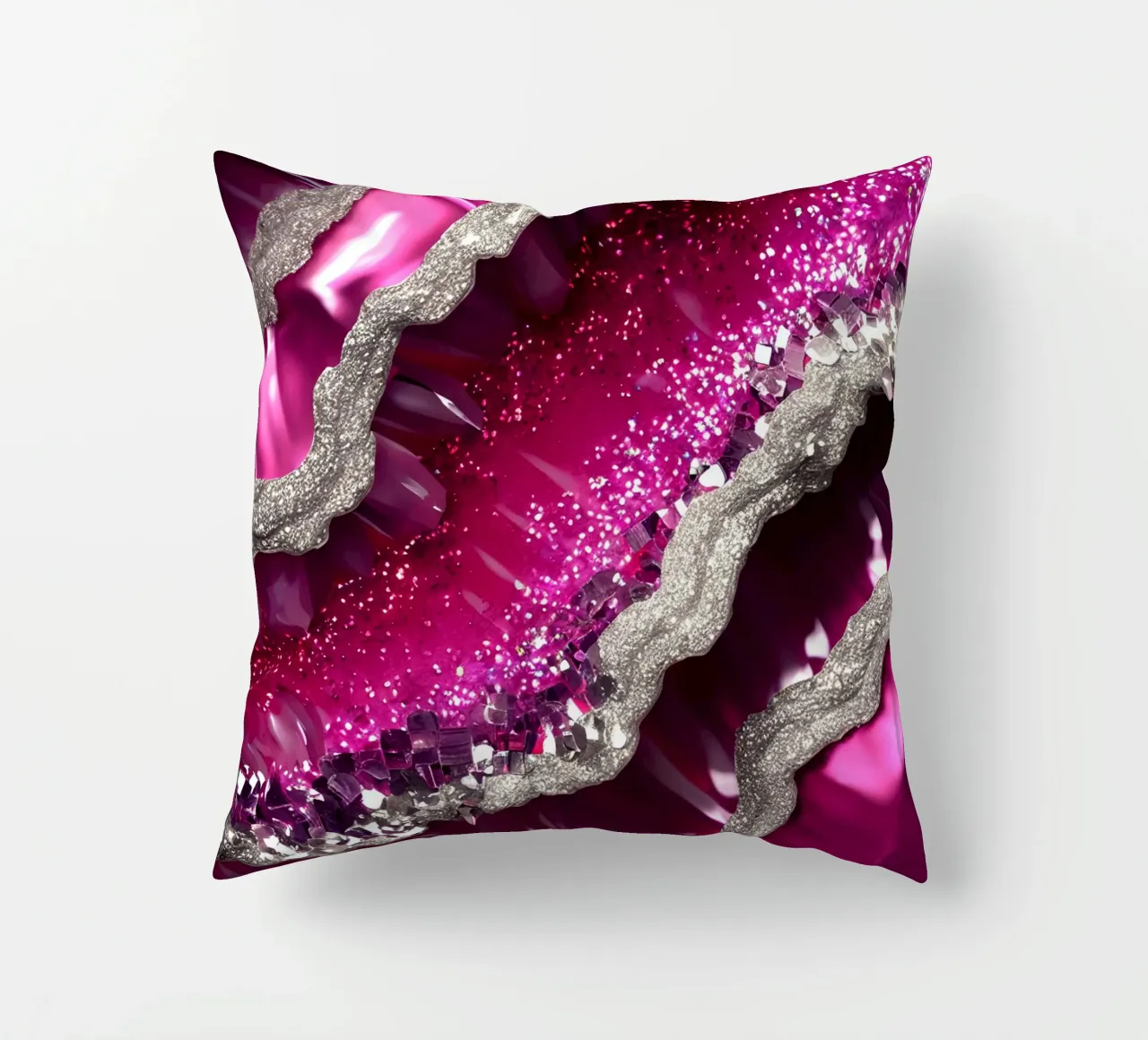 Texture agata magenta glam cuscino da Gemstone Textures