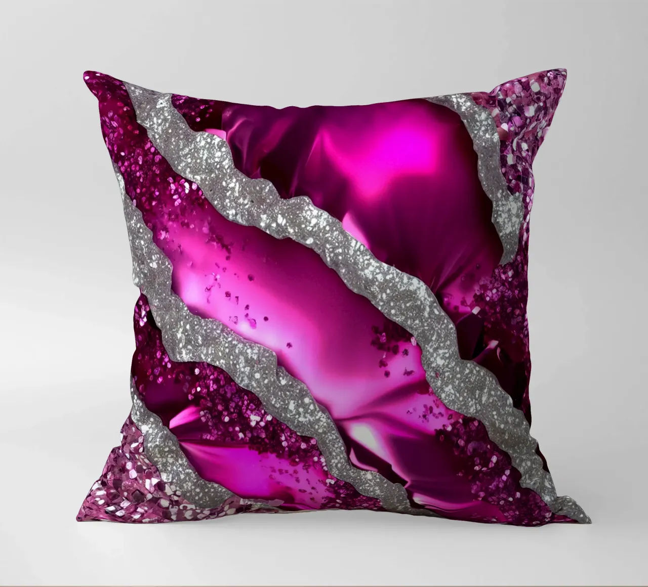Texture agata magenta glam cuscino da Gemstone Textures