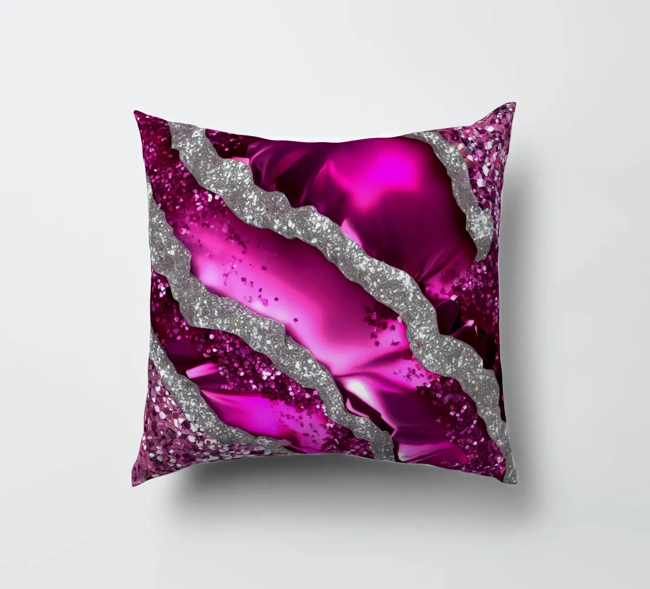 Texture agata magenta glam cuscino da Gemstone Textures