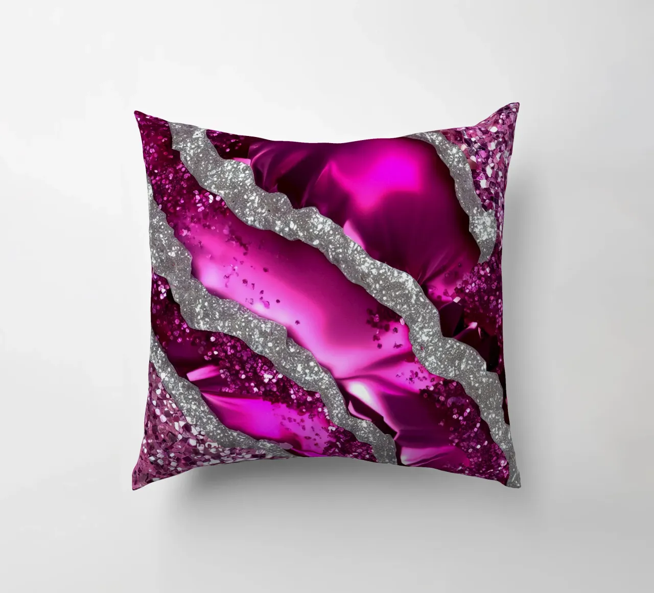 Texture agata magenta glam cuscino da Gemstone Textures