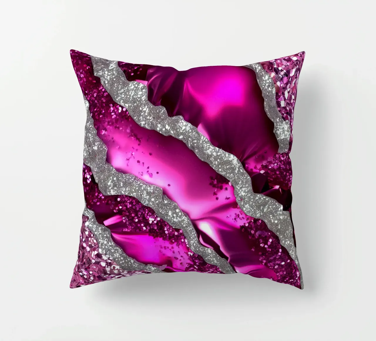 Texture agata magenta glam cuscino da Gemstone Textures