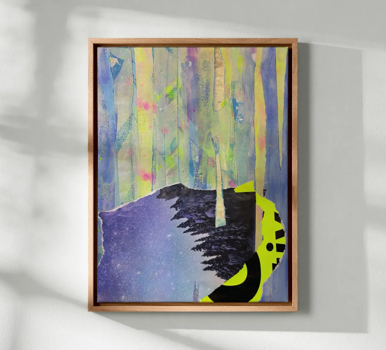 Abstract northern lights No.2 canvas met Baklijst van PeHa - ART