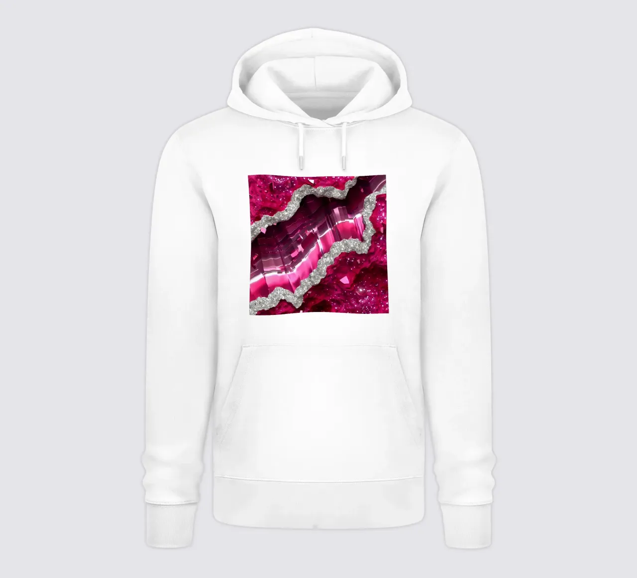 Texture agata magenta glam felpa con cappuccio da Gemstone Textures
