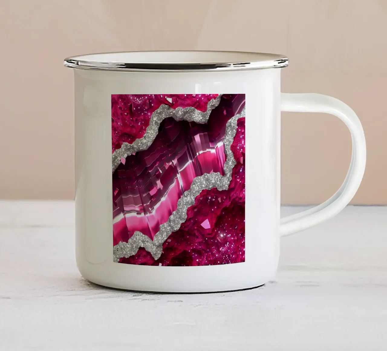 Texture agata magenta glam tazza in smalto da Gemstone Textures