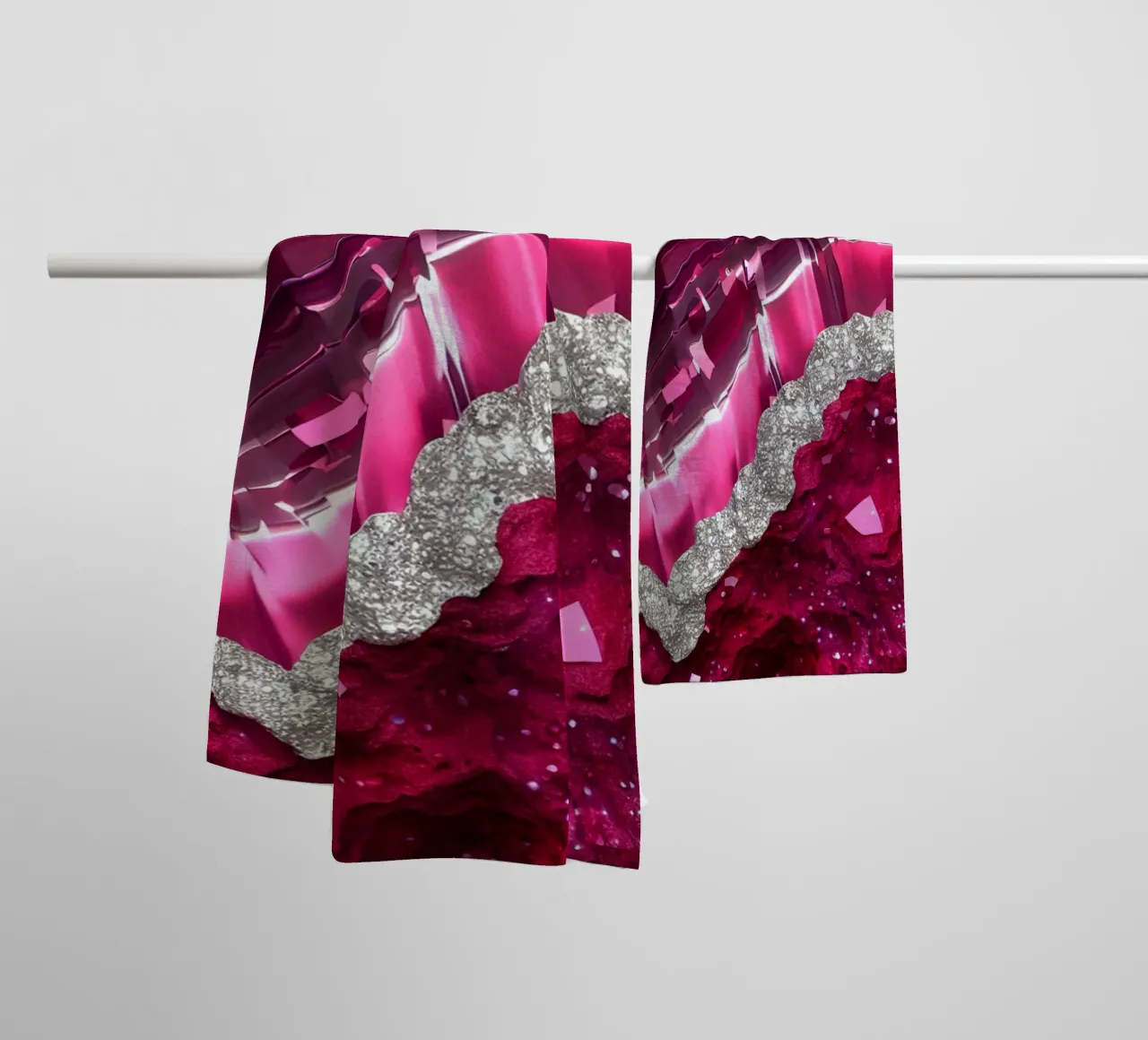 Glam Magenta Agate Texture towel by Gemstone Textures