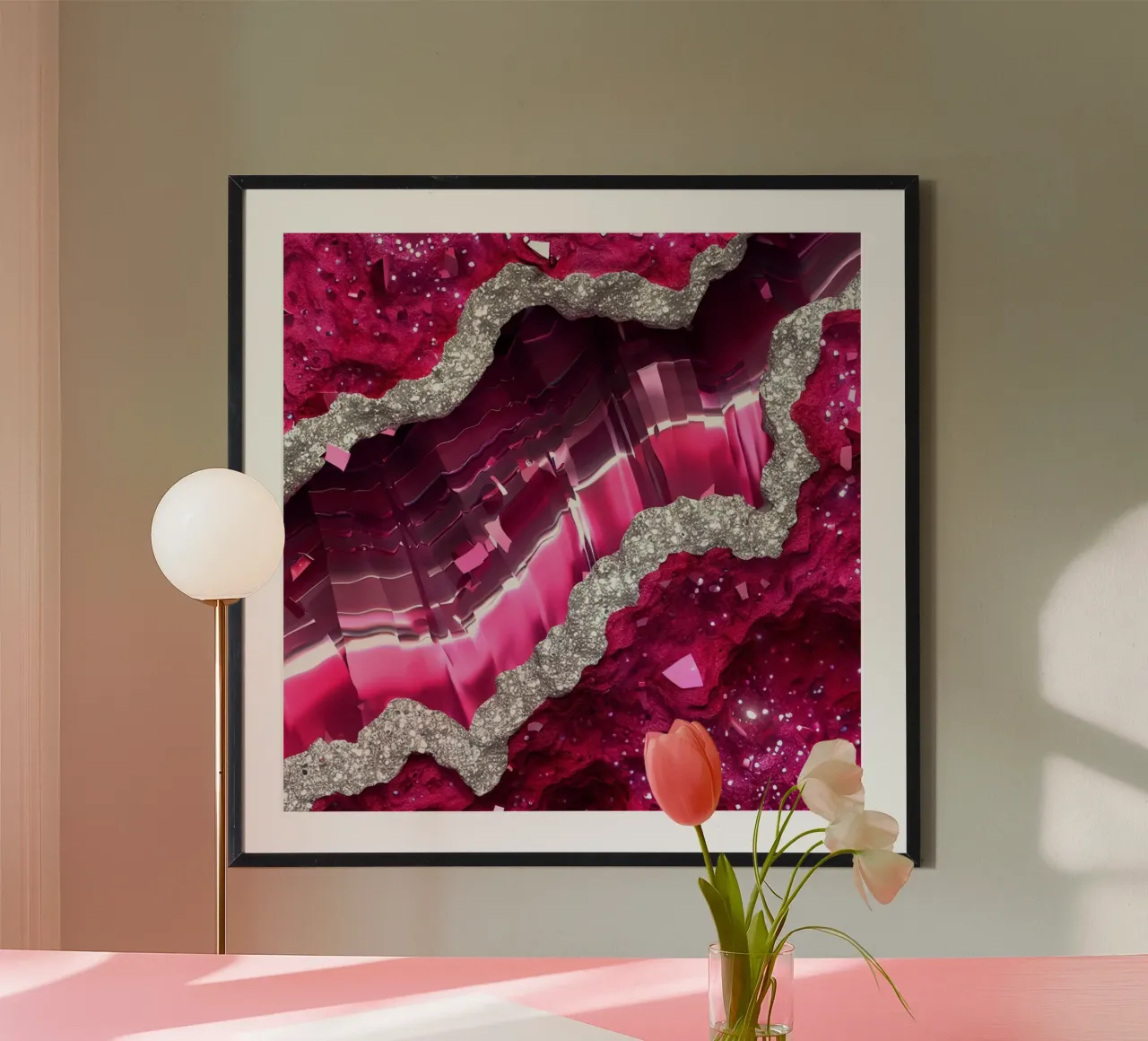 Texture agata magenta glam poster da Gemstone Textures