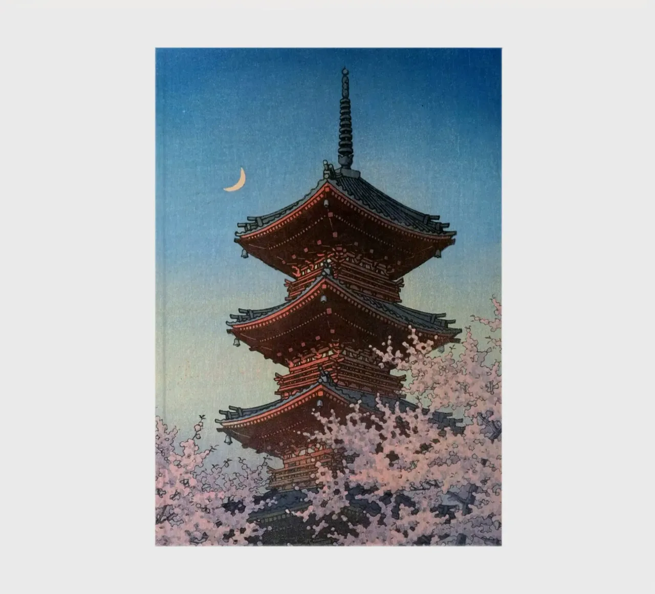 Ukiyo-e: Spring Evening at Toshogu Shrine, Ueno by Hasui notebook by Aesthetic Muse