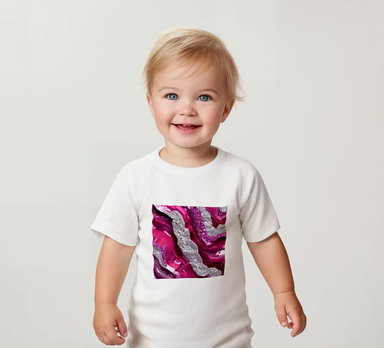 Texture agata magenta glam maglietta neonato da Gemstone Textures