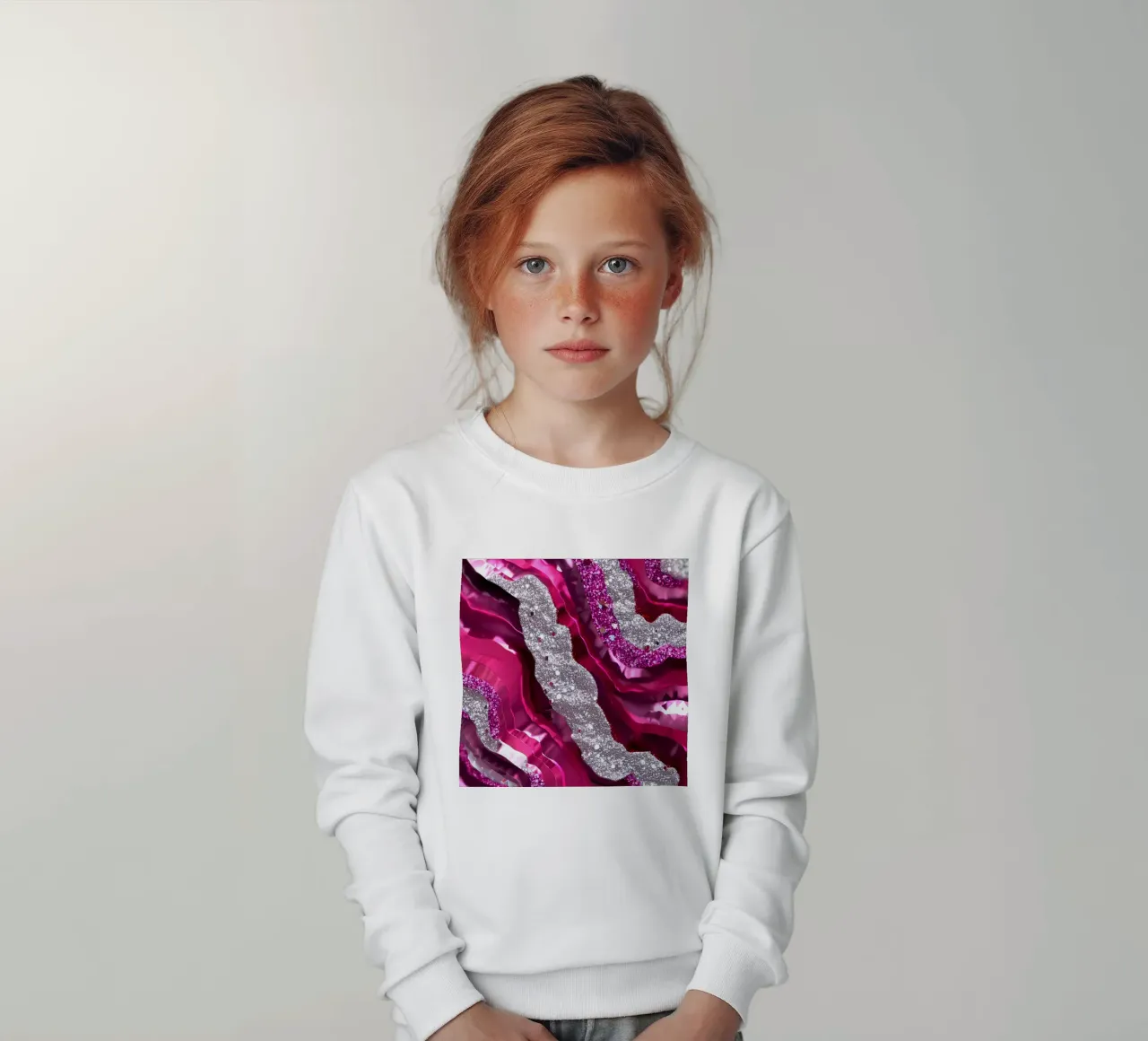 Texture agata magenta glam felpa bambino da Gemstone Textures