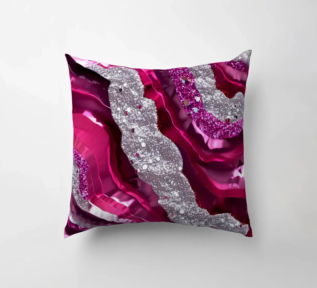 Texture agata magenta glam cuscino da Gemstone Textures