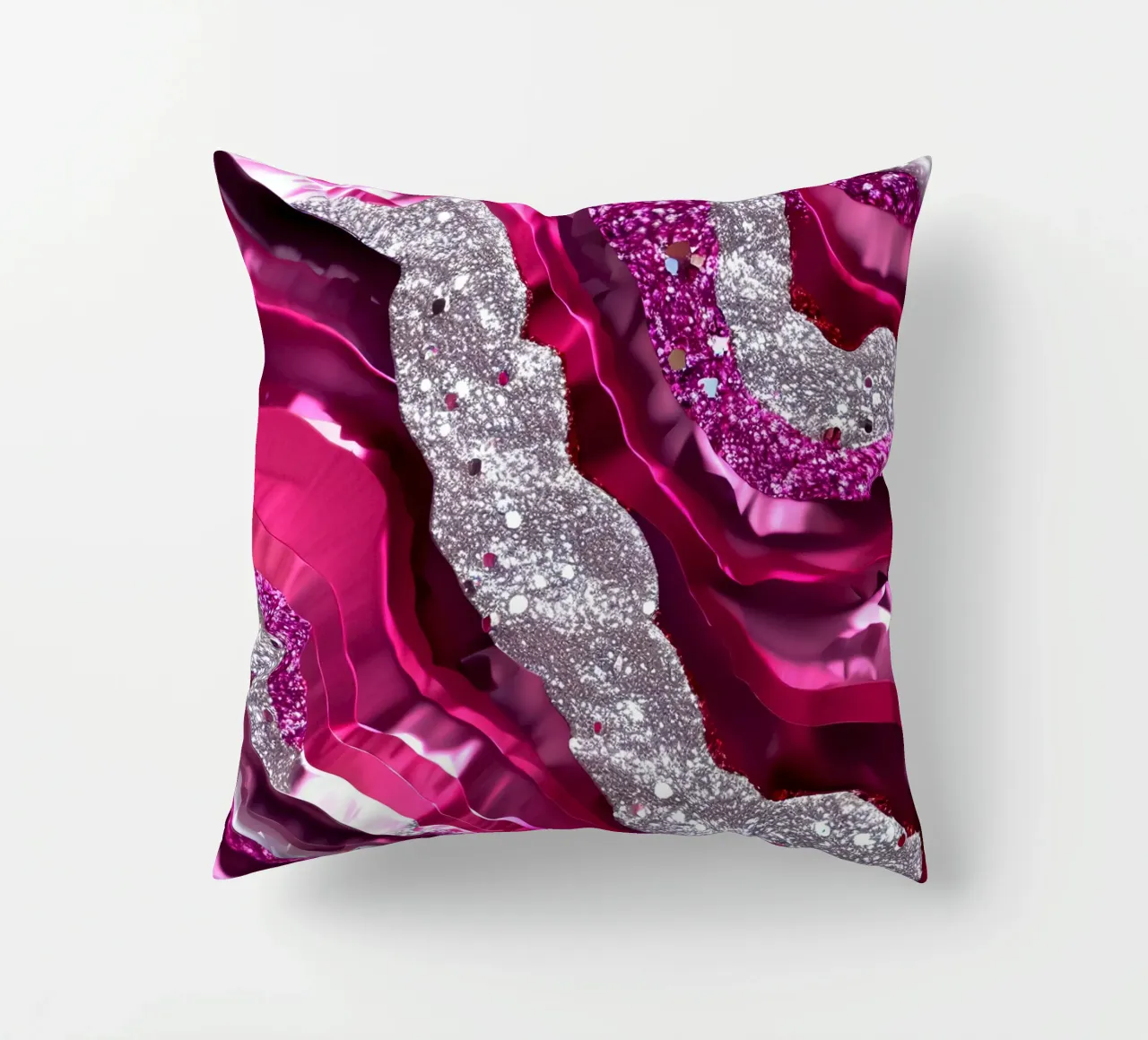 Texture agata magenta glam cuscino da Gemstone Textures