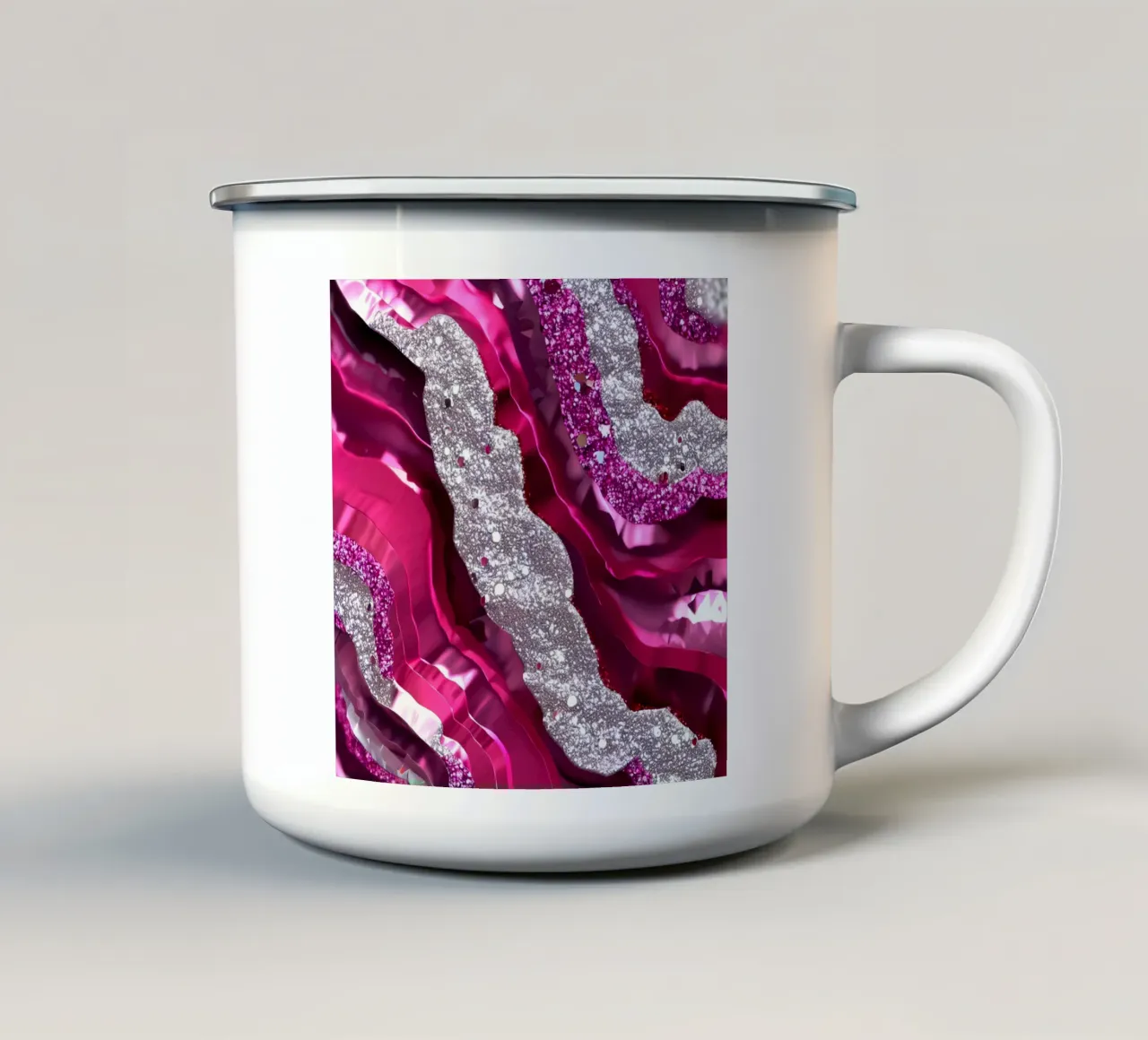 Texture agata magenta glam tazza in smalto da Gemstone Textures