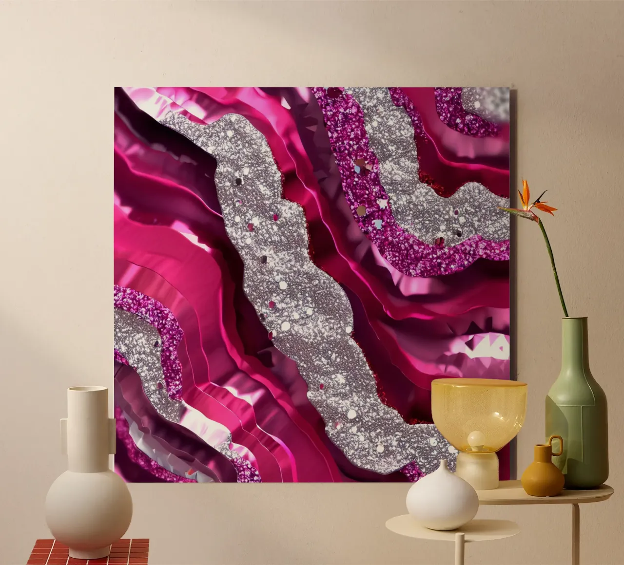Texture agata magenta glam alluminio dibond da Gemstone Textures