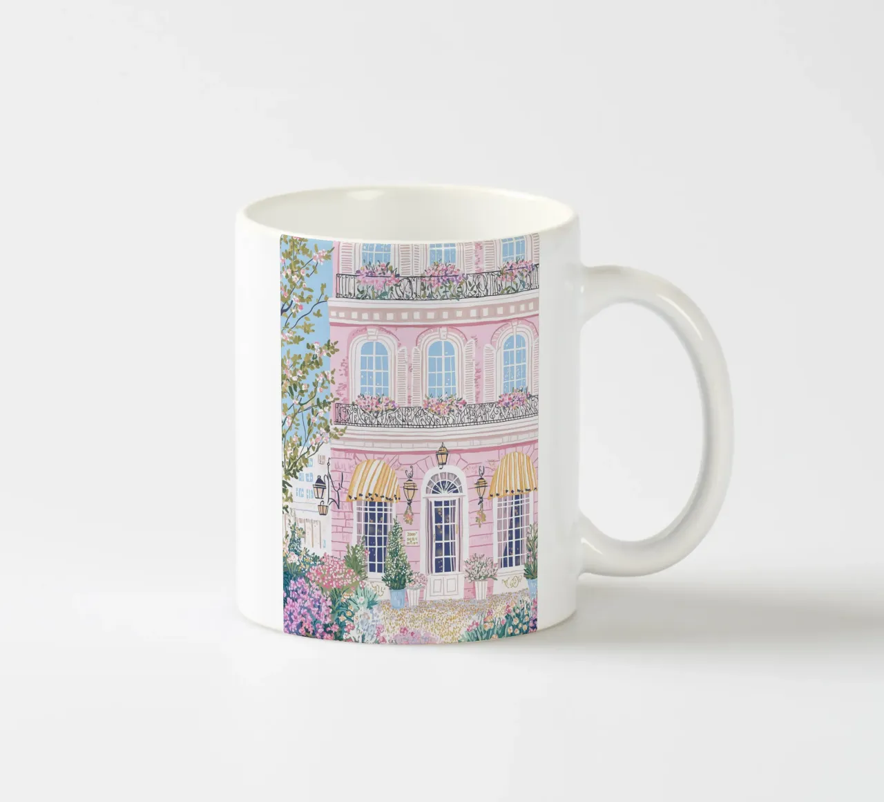 Arte murale di Parigi, illustrazione di viaggio in Francia, arte murale a pastello tazza in ceramica da Gaia