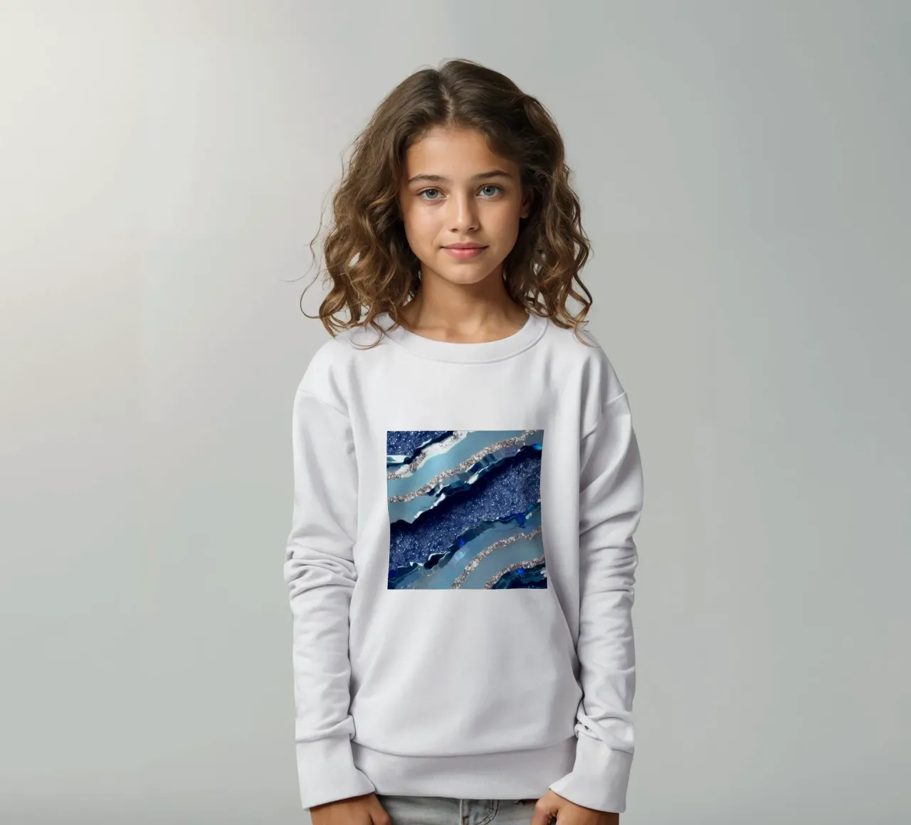 Agata blu glam Texture felpa bambino da Gemstone Textures