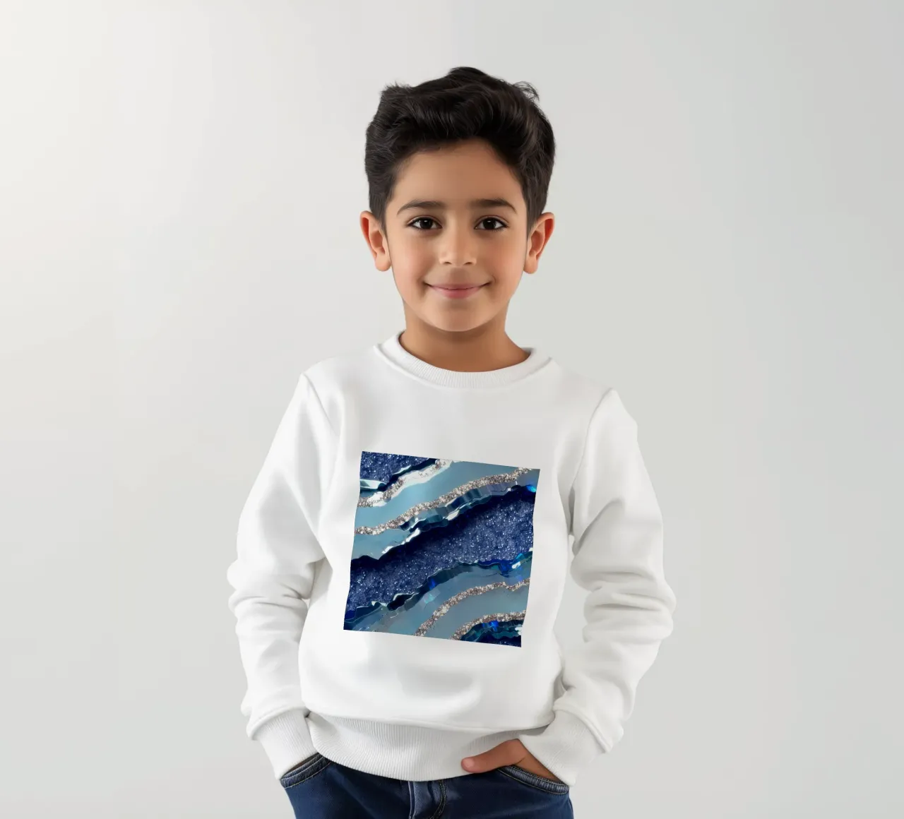 Agata blu glam Texture felpa bambino da Gemstone Textures