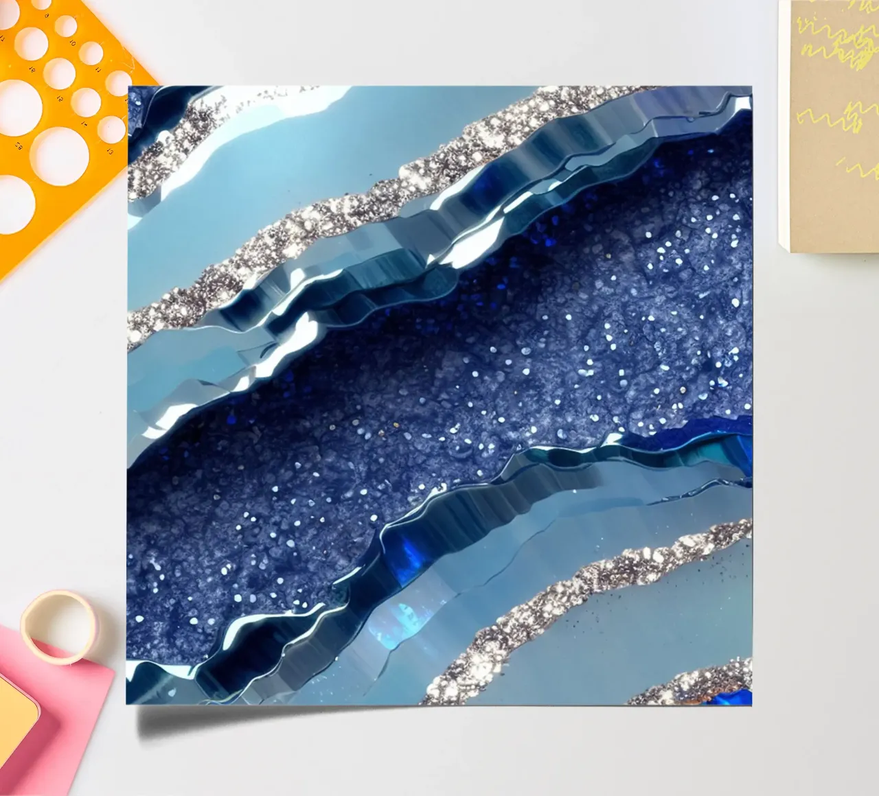 Glam Blue Agate Texture sticker sheet by Gemstone Textures