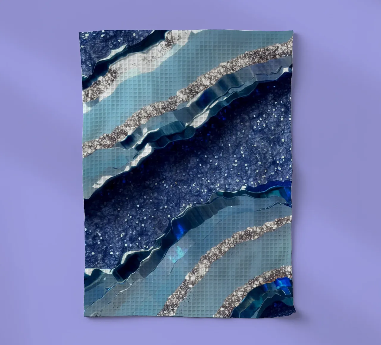 Glam Blue Agate Texture tea towel by Gemstone Textures