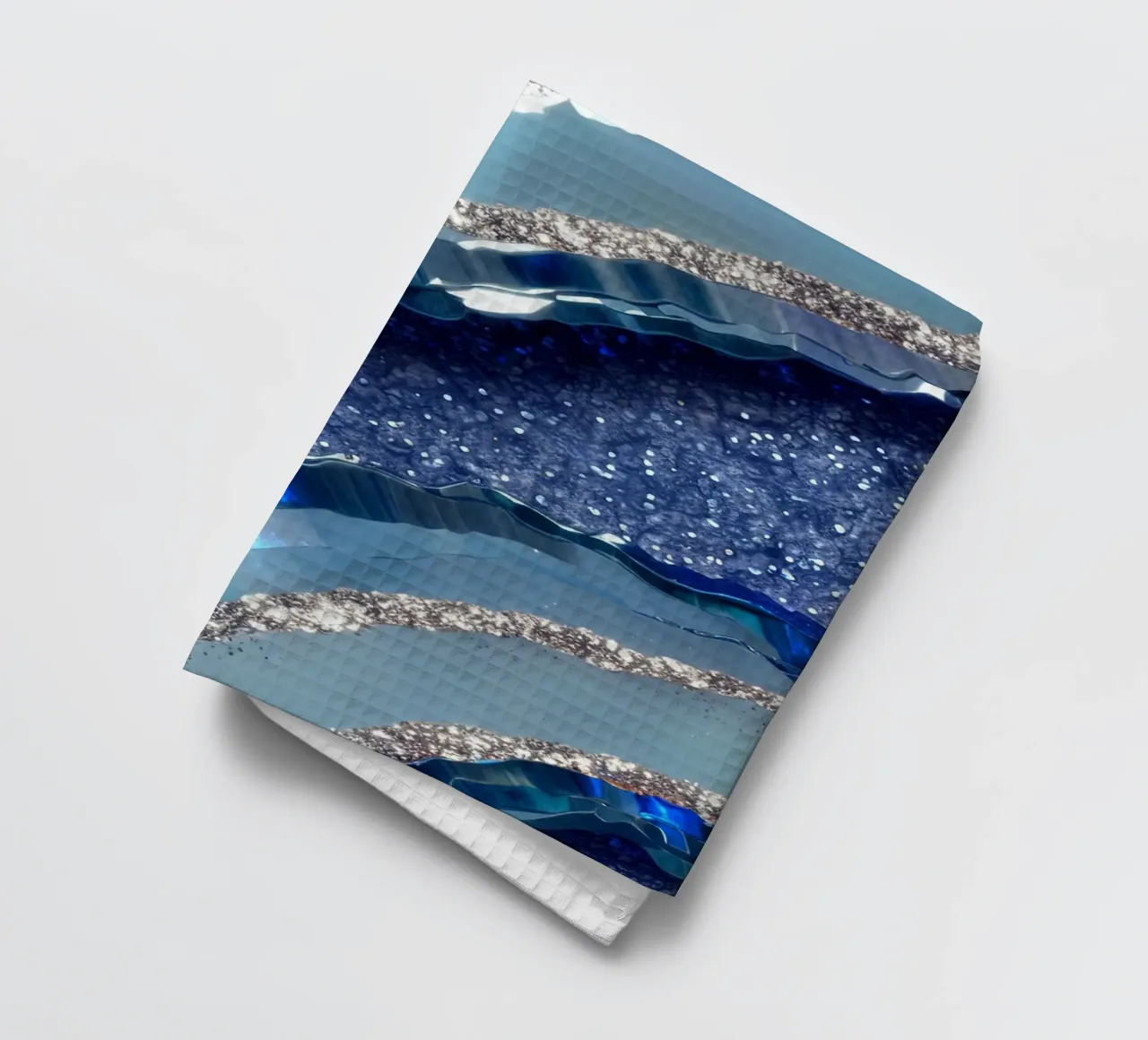 Glam Blue Agate Texture tea towel by Gemstone Textures