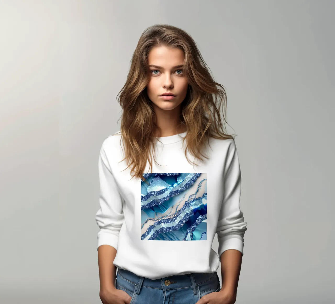Agata blu glam Texture felpa da Gemstone Textures
