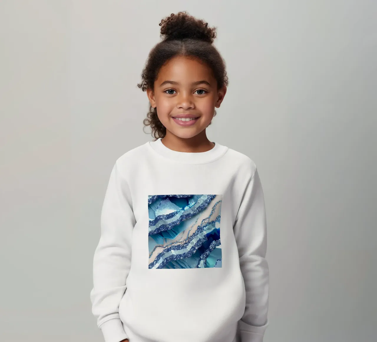 Agata blu glam Texture felpa bambino da Gemstone Textures
