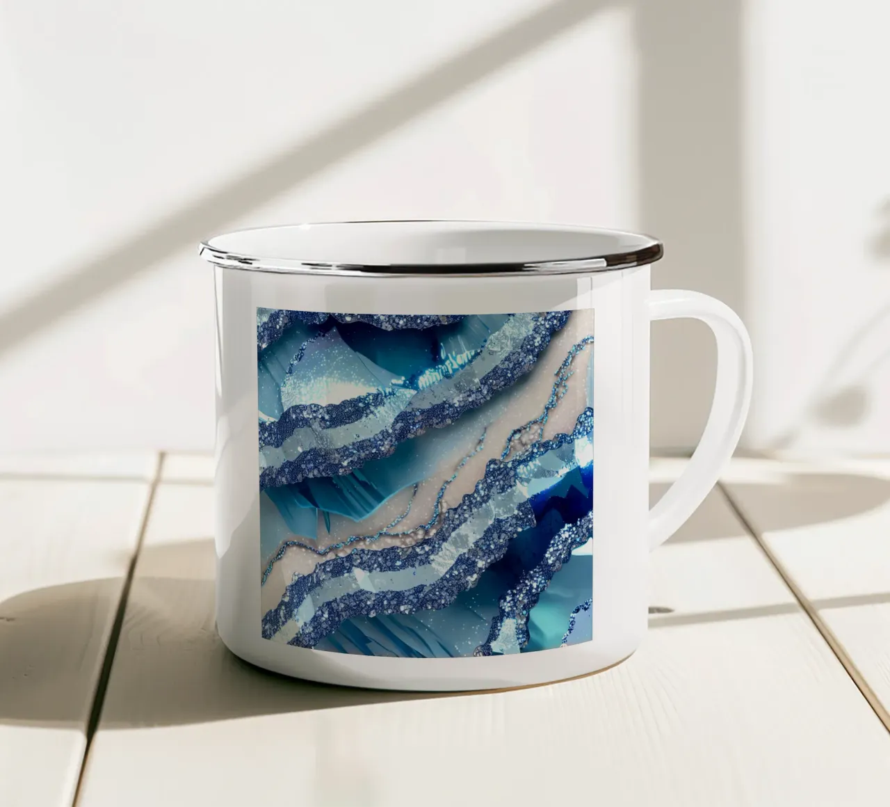 Agata blu glam Texture tazza in smalto da Gemstone Textures