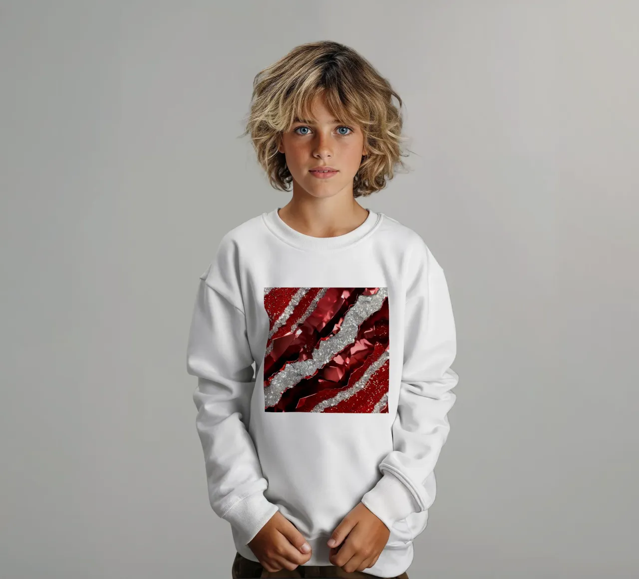 Texture glam dell'agata rossa felpa bambino da Gemstone Textures