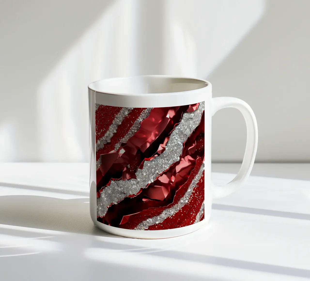 Texture glam dell'agata rossa tazza in ceramica da Gemstone Textures