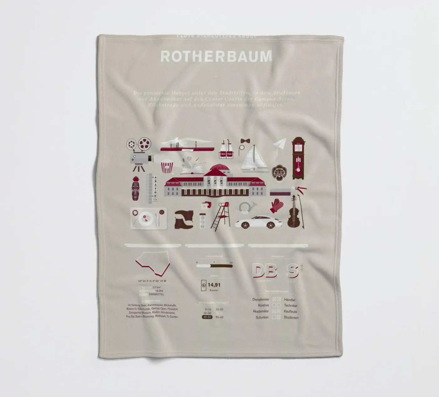Rotherbaum Fleecedecke von Bureau Bald GmbH