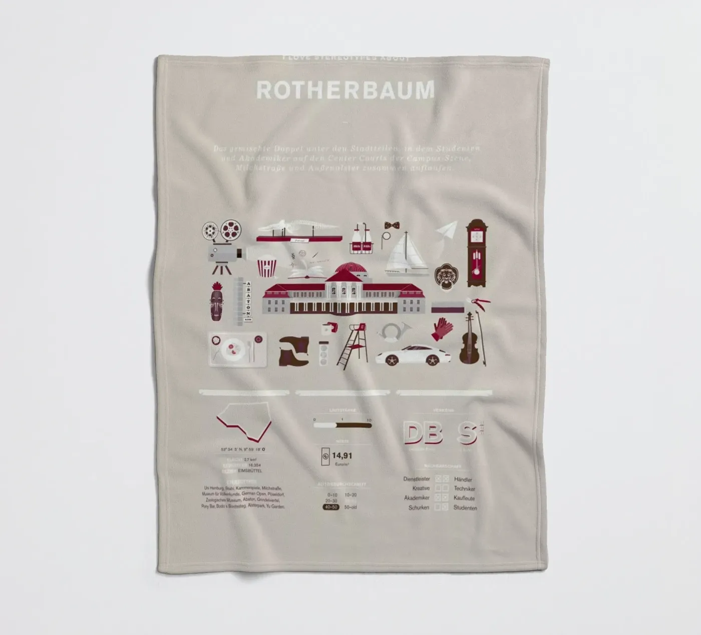 Rotherbaum Fleecedecke von Bureau Bald GmbH