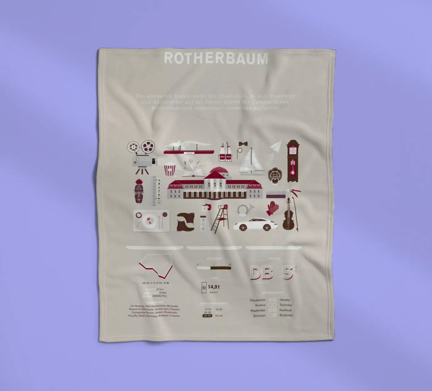 Rotherbaum Fleecedecke von Bureau Bald GmbH