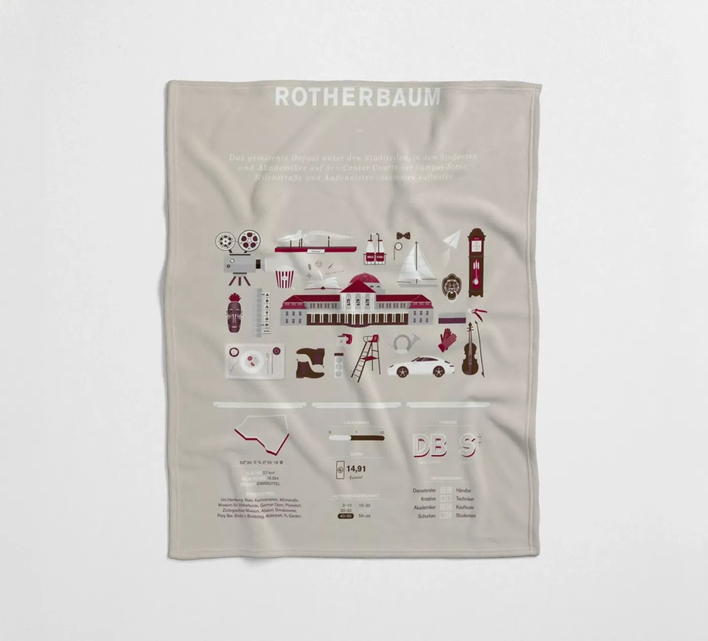Rotherbaum Fleecedecke von Bureau Bald GmbH