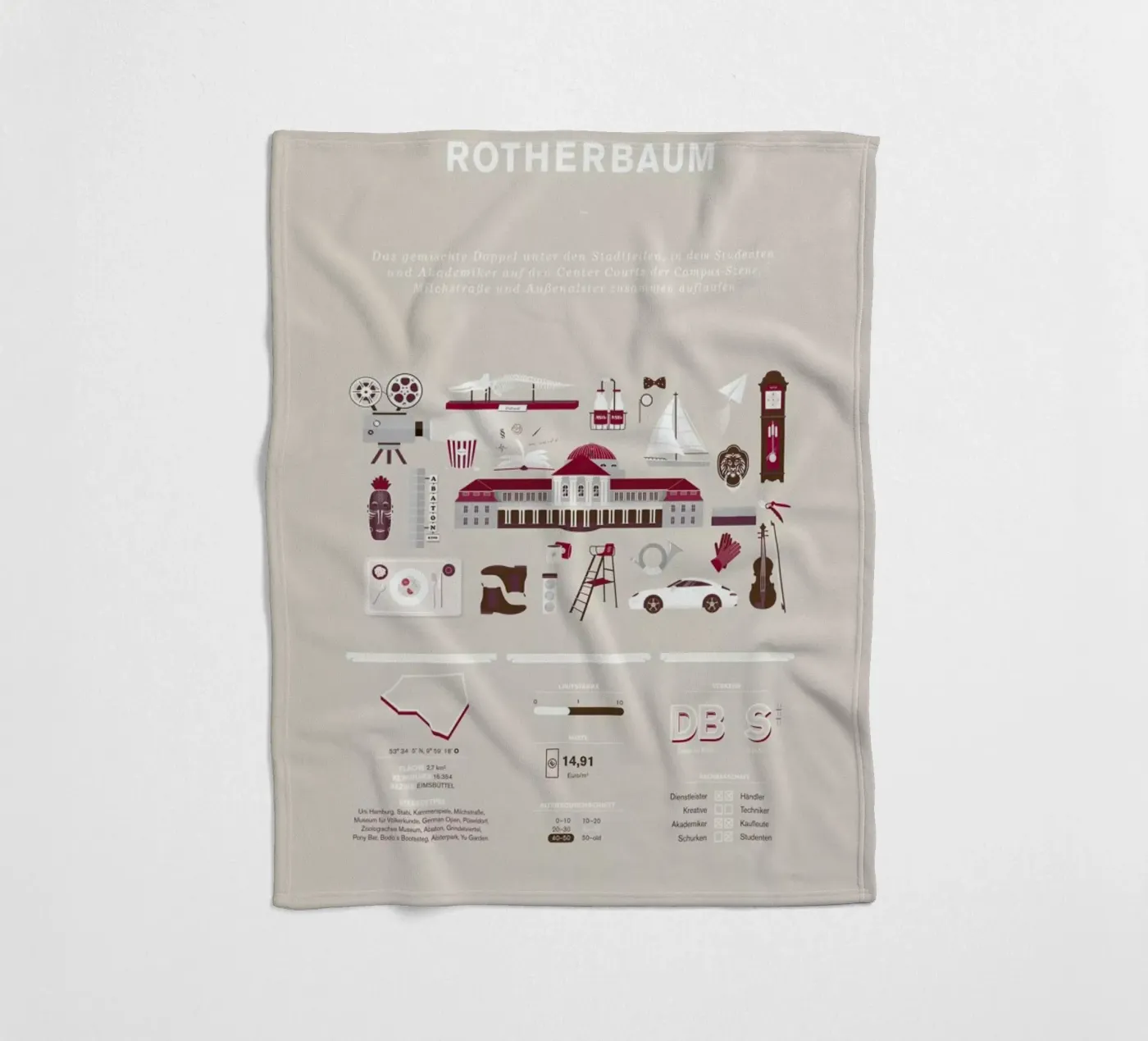 Rotherbaum Fleecedecke von Bureau Bald GmbH