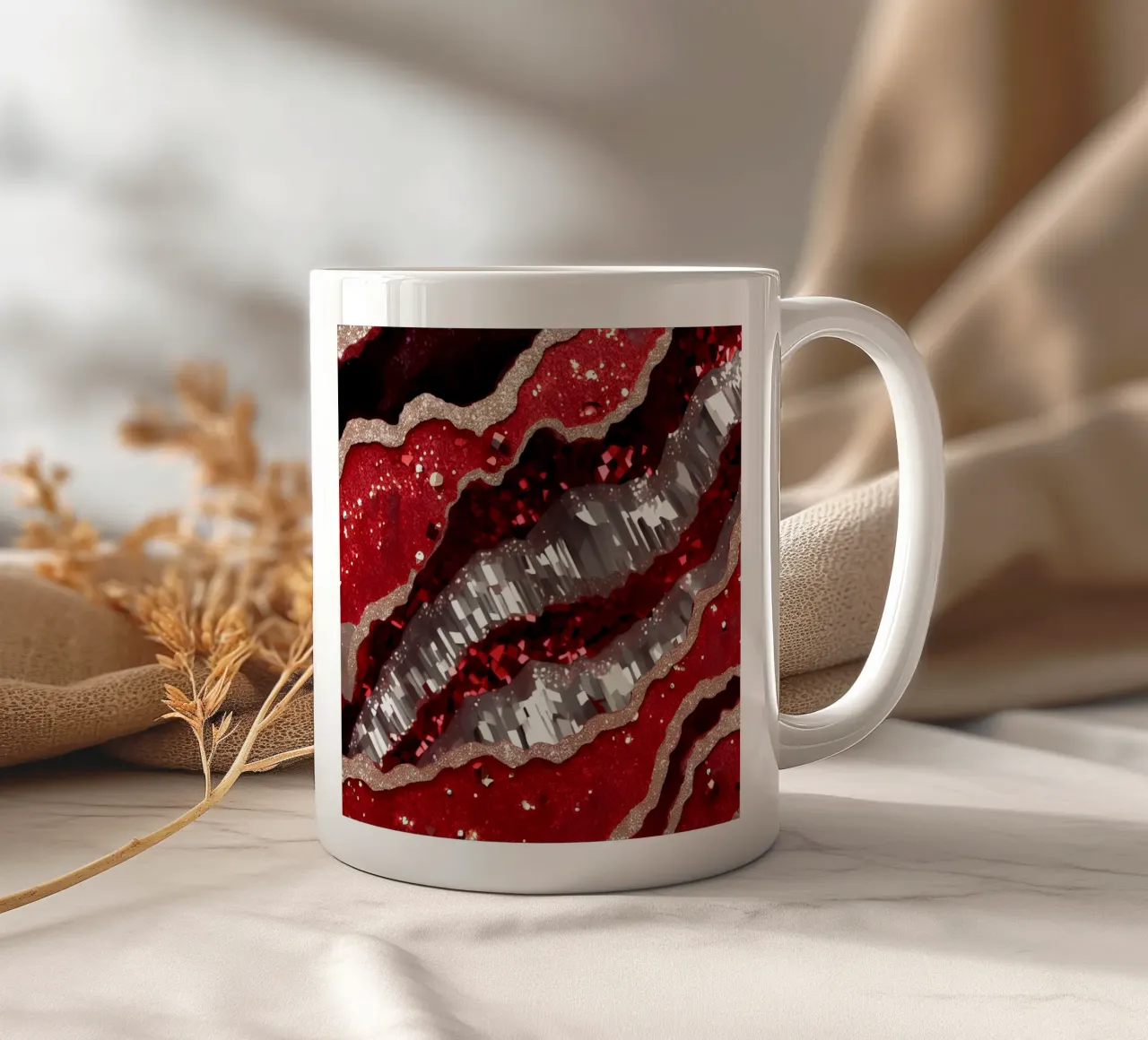 Texture glam dell'agata rossa tazza in ceramica da Gemstone Textures