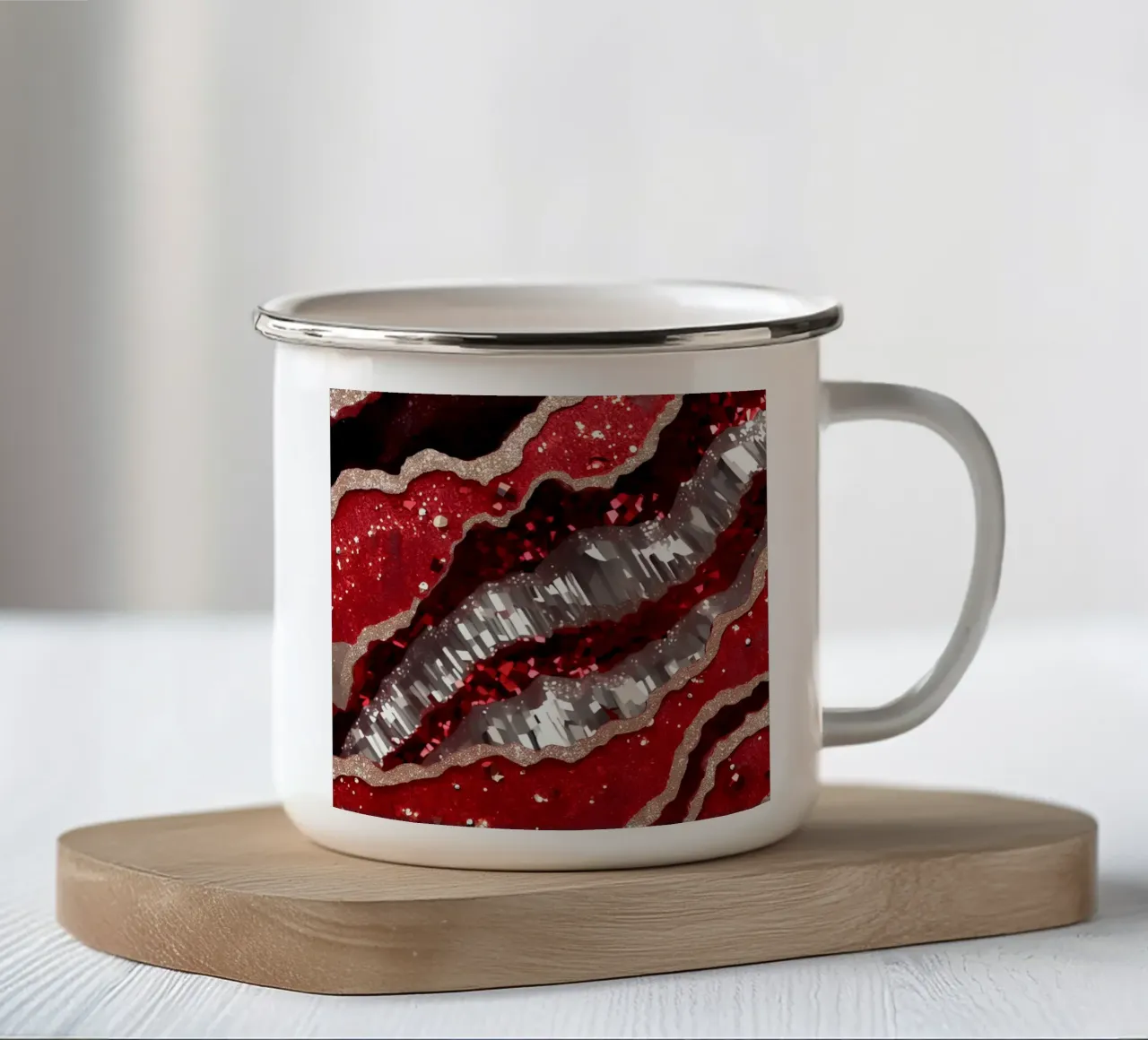 Texture glam dell'agata rossa tazza in smalto da Gemstone Textures