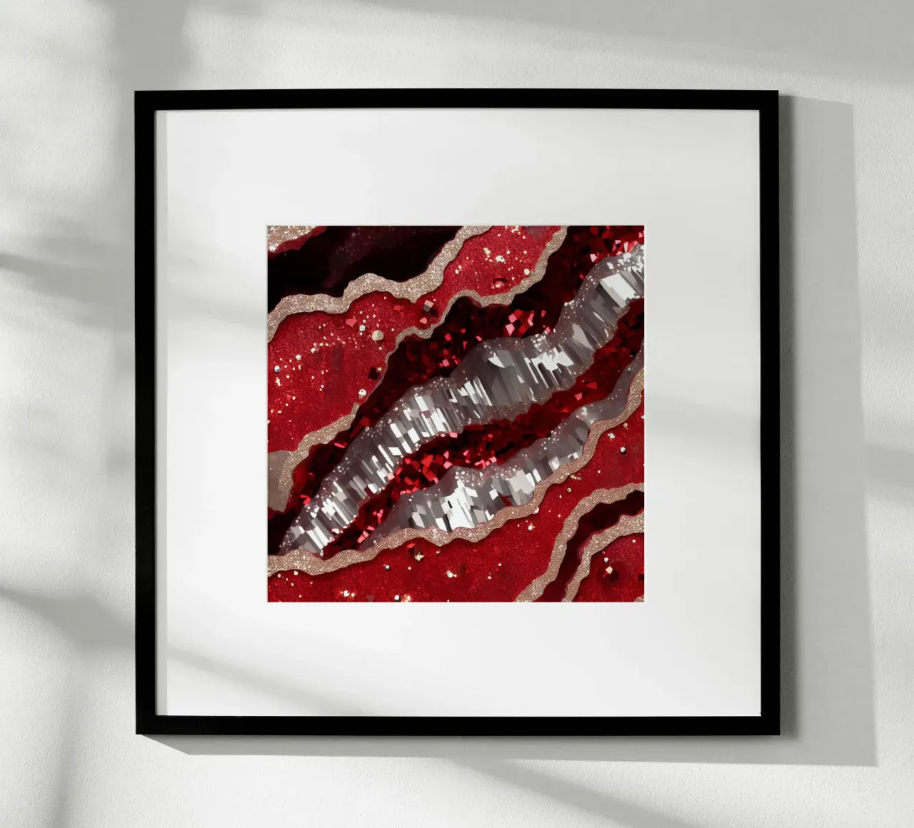 Texture glam dell'agata rossa poster con telaio in legno da Gemstone Textures