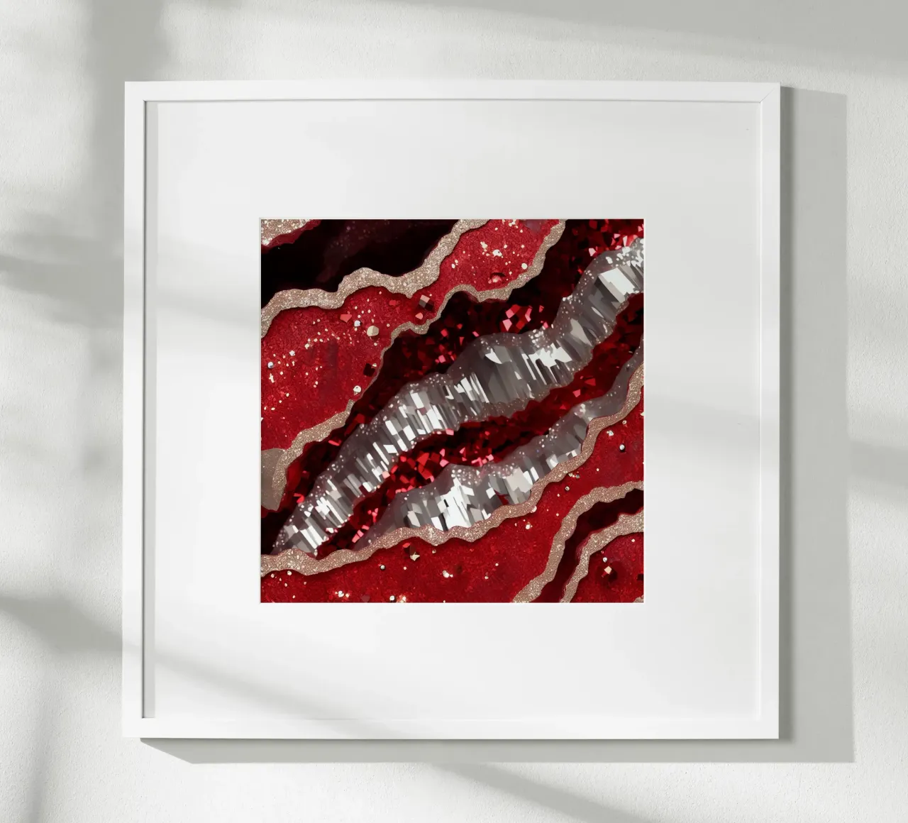 Texture glam dell'agata rossa poster con telaio in legno da Gemstone Textures