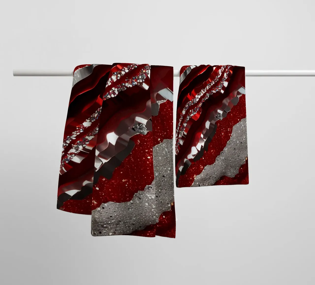 Texture glam dell'agata rossa asciugamano da bagno da Gemstone Textures