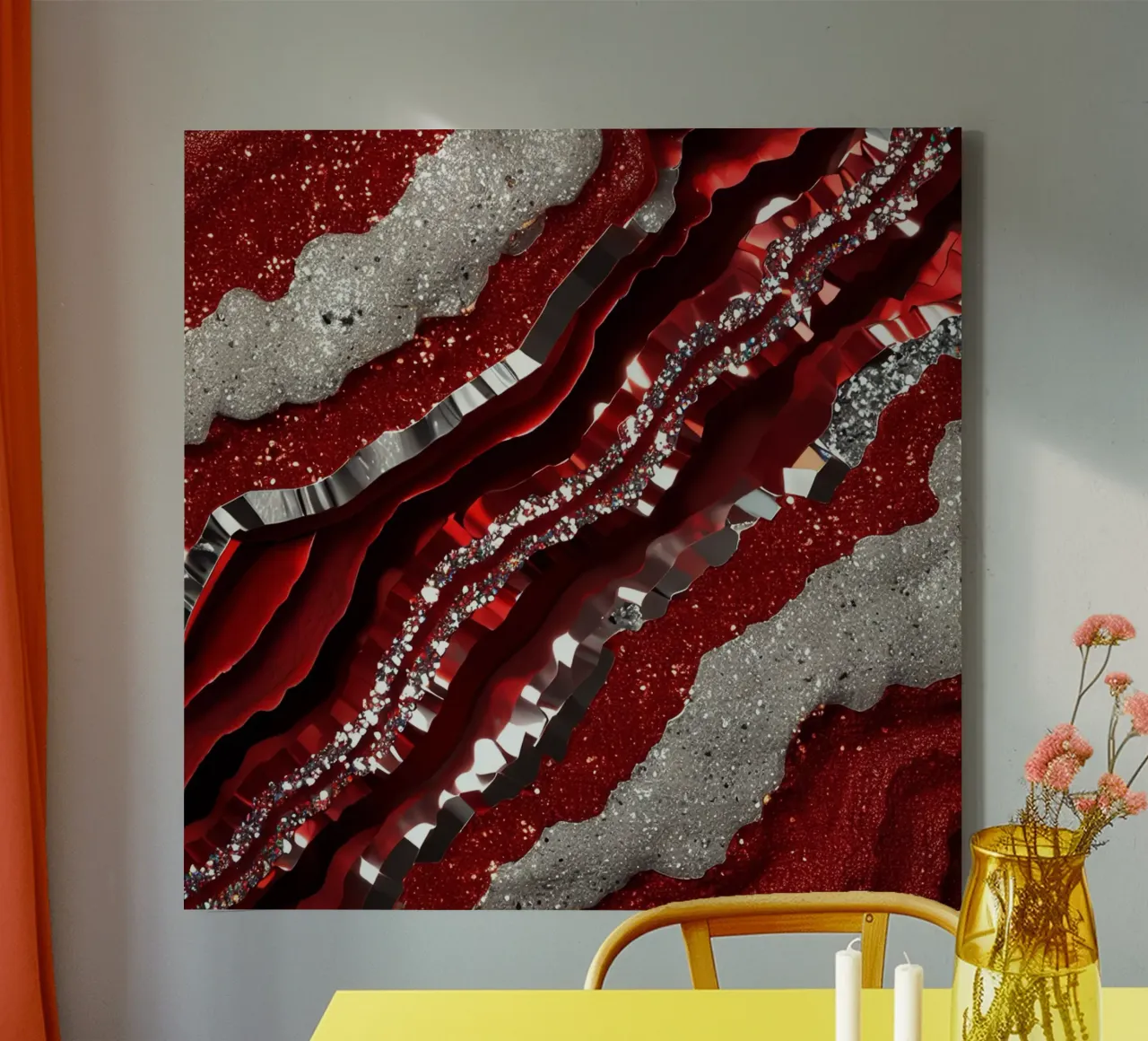 Glam Red Agate Texture canvas by Gemstone Textures