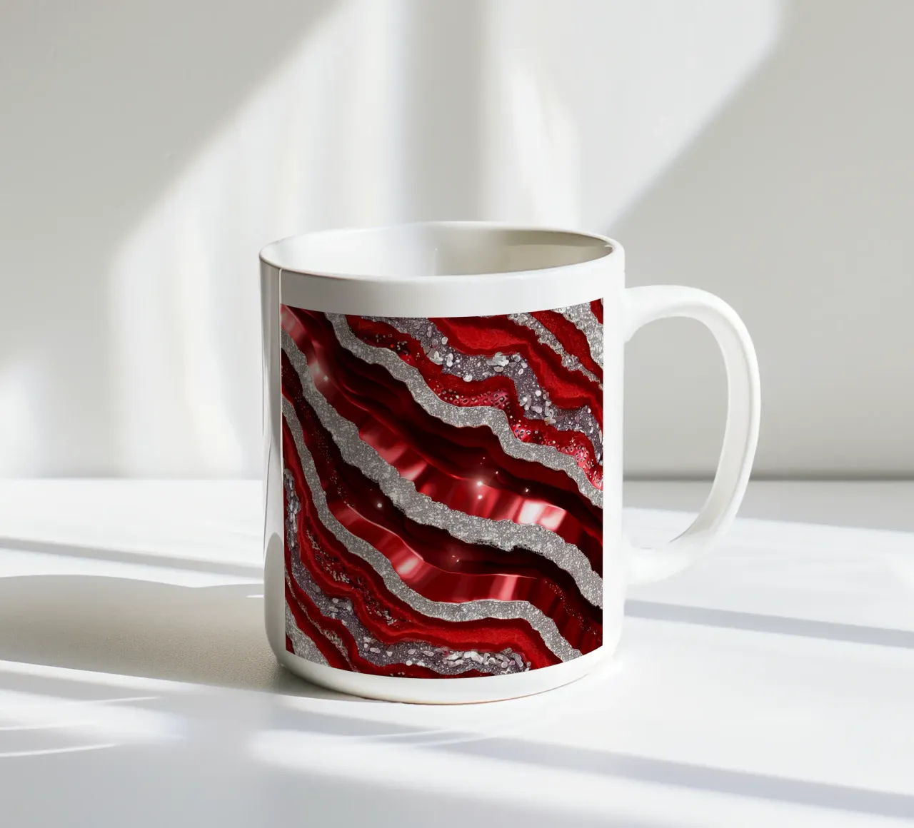Texture glam dell'agata rossa tazza in ceramica da Gemstone Textures