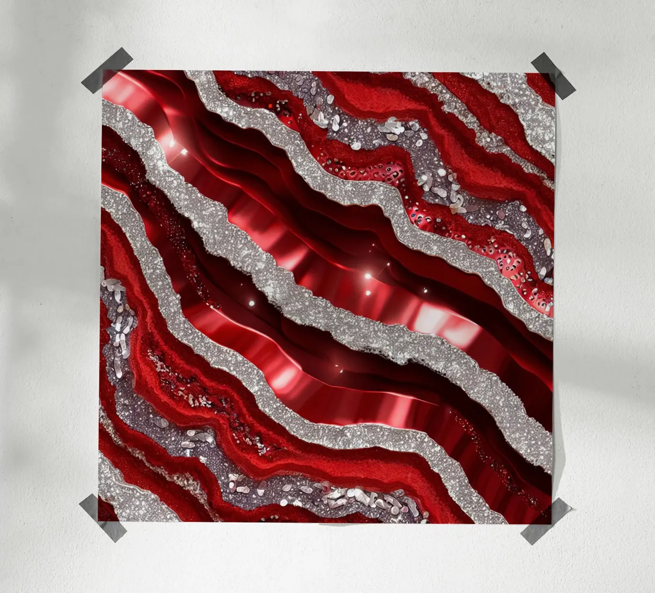 Texture glam dell'agata rossa poster con telaio in plastica da Gemstone Textures