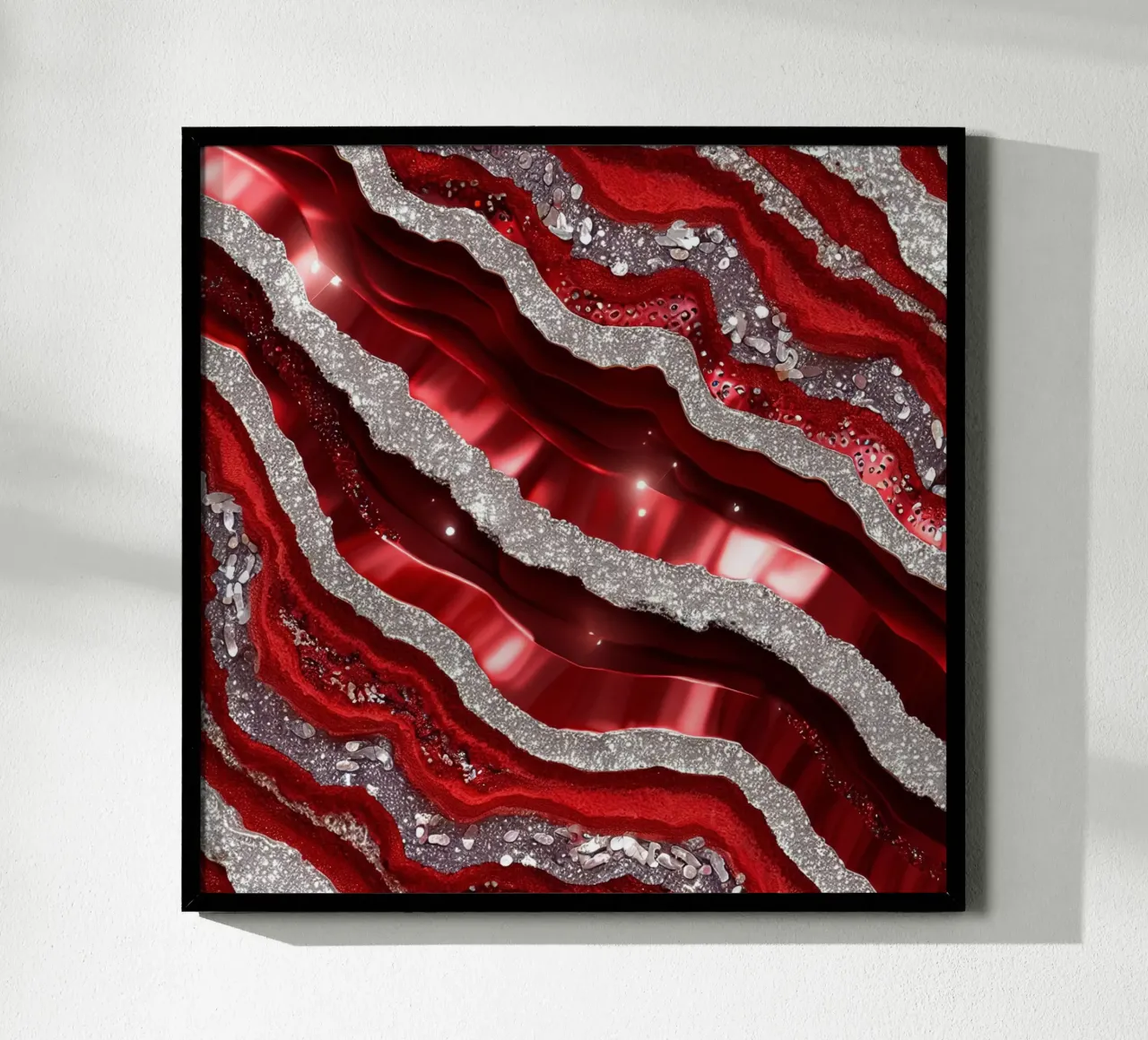 Texture glam dell'agata rossa poster con telaio in plastica da Gemstone Textures