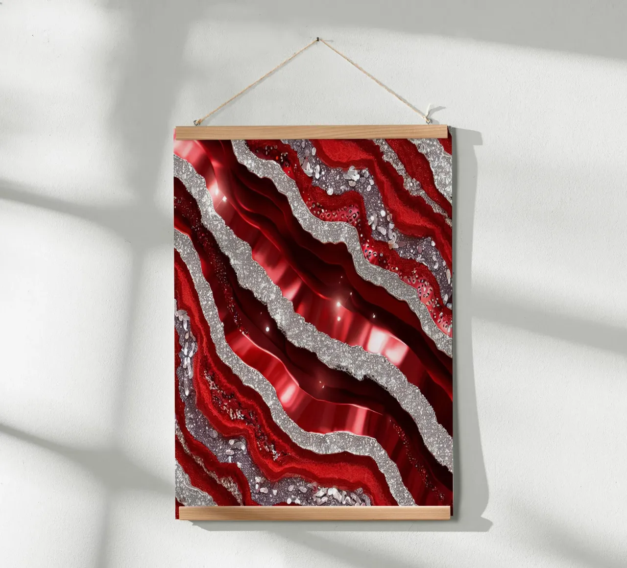 Texture glam dell'agata rossa poster con telaio in plastica da Gemstone Textures